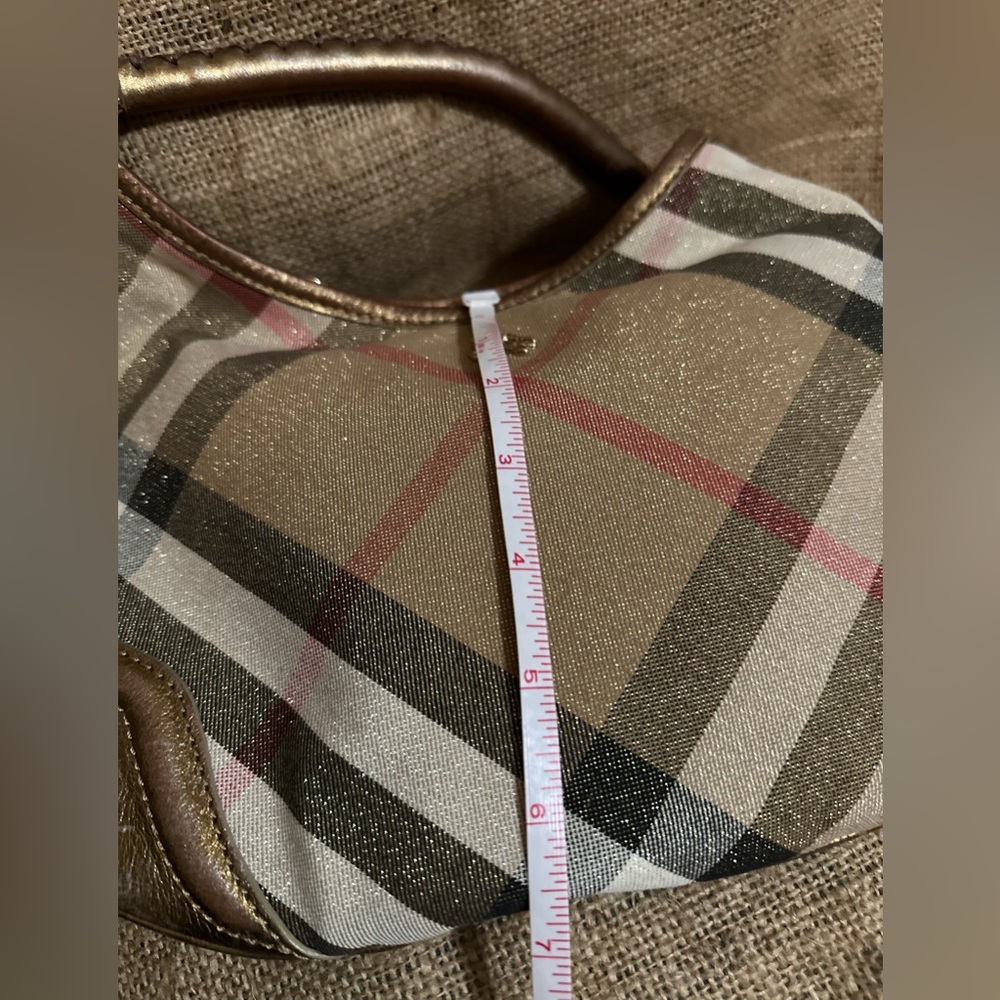 Burberry Metallic ✨ Beige Nova Check Canvas & Leather Hobo Bag 🤎❤️🖤🤍 w/dustbag - Picture 6 of 13
